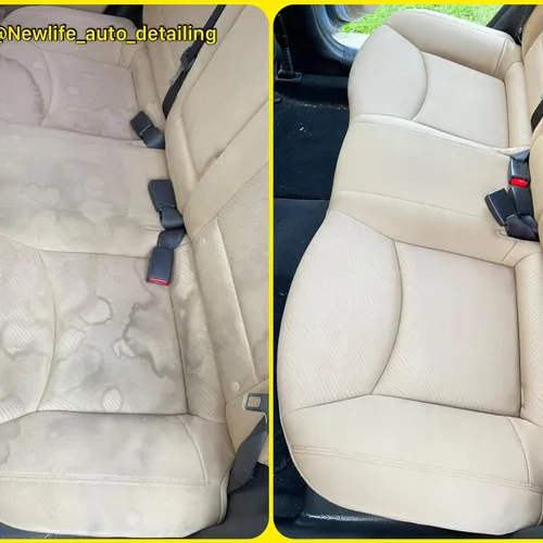 Before and after interior detailing by New Life Supreme Wash